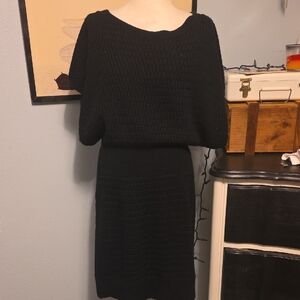 Silvia Novelli Black Knit Dress Medium
